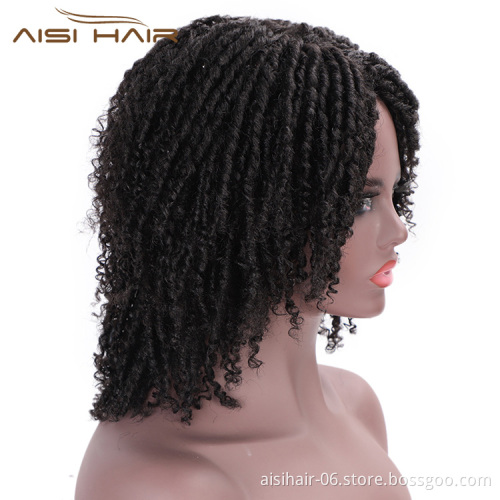 Aisi Hair Synthetic Wigs For Black Women Crochet Braids Twist Faux Locs Braids Hairstyle Long Afro Black Hair for Women